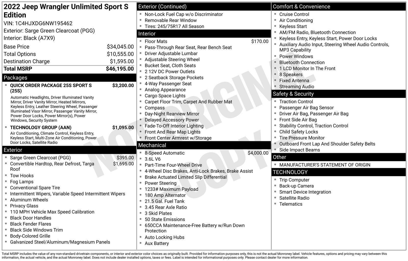 2022 Jeep Wrangler Unlimited Sport S