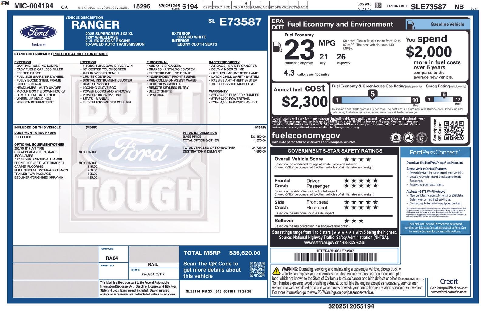 2025 Ford Ranger XL