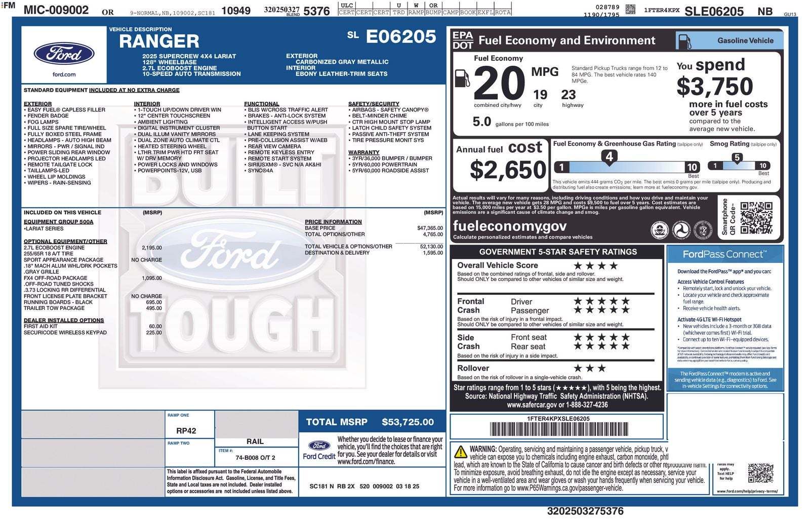 2025 Ford Ranger Lariat
