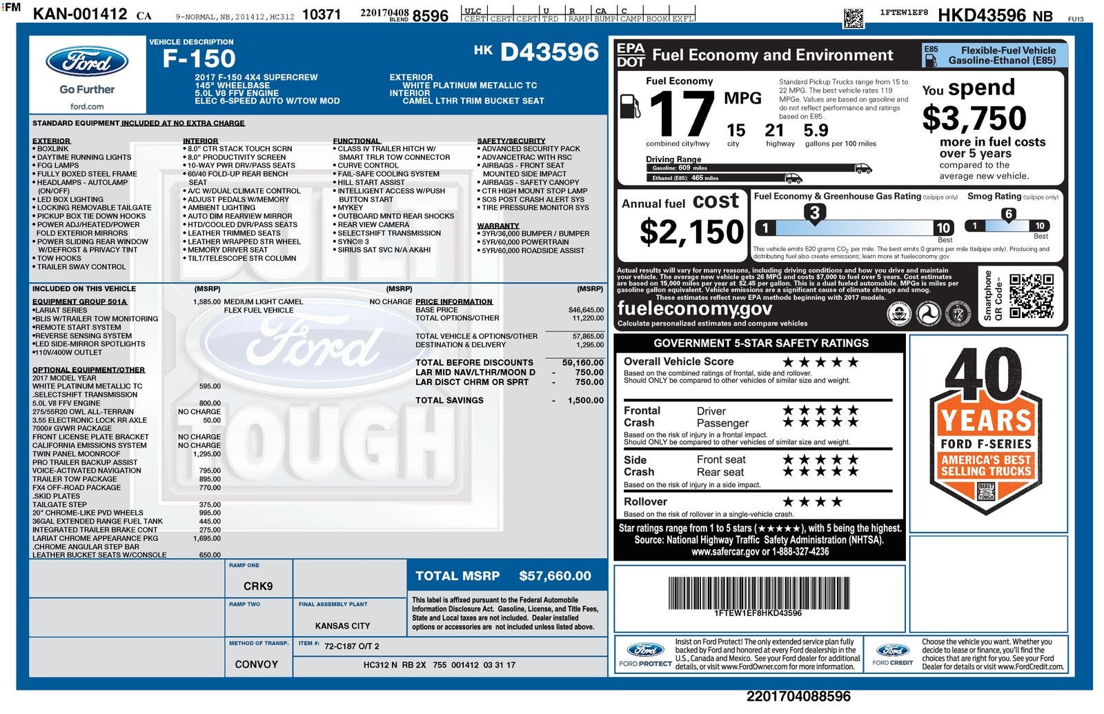 2017 Ford F-150 Lariat