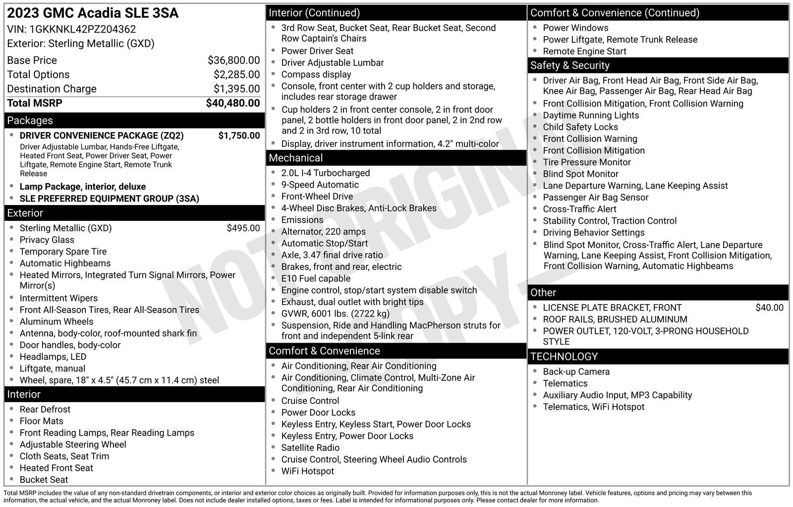 2023 GMC Acadia SLE