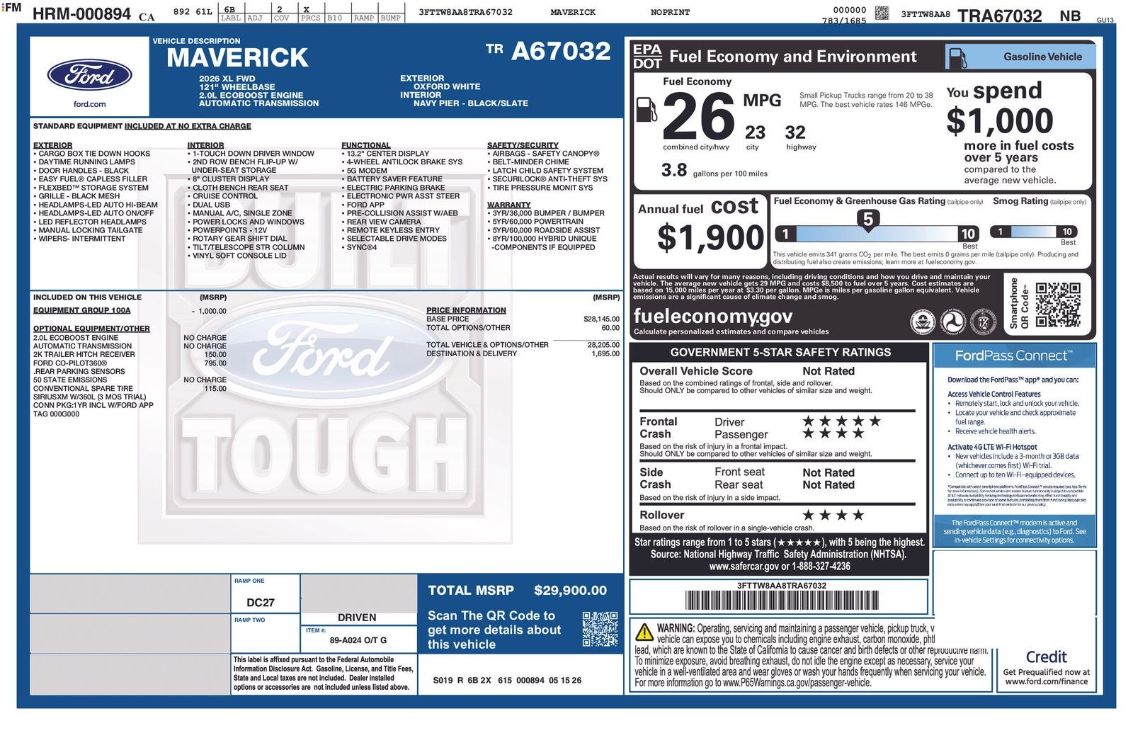 2026 Ford Maverick XL