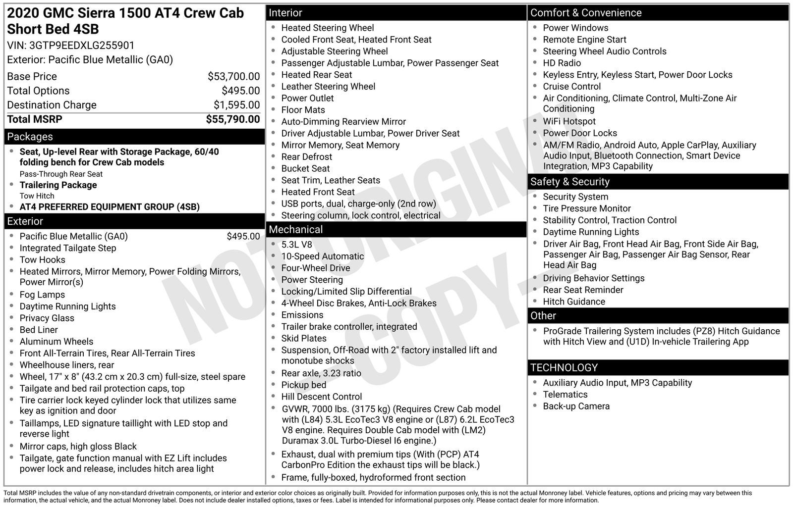 2020 GMC Sierra 1500 AT4