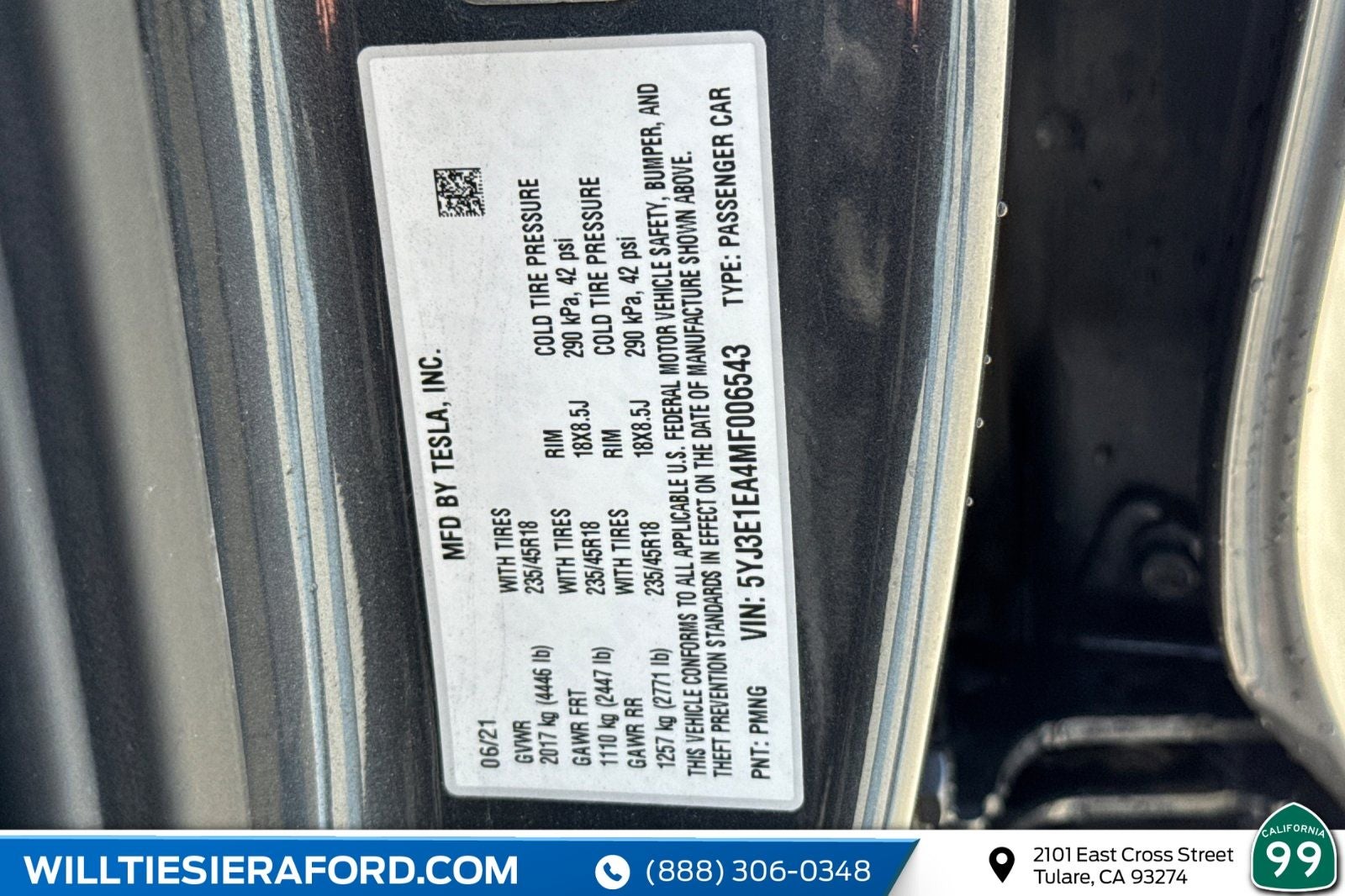 2021 Tesla Model 3 Standard Range Plus