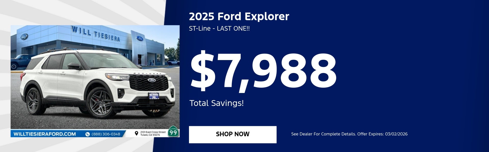 Last 2025 Ford Explorer ST-Line!
